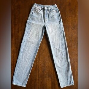 American Eagle Outfitters Light Blue Denim Straight Jeans - Size 00